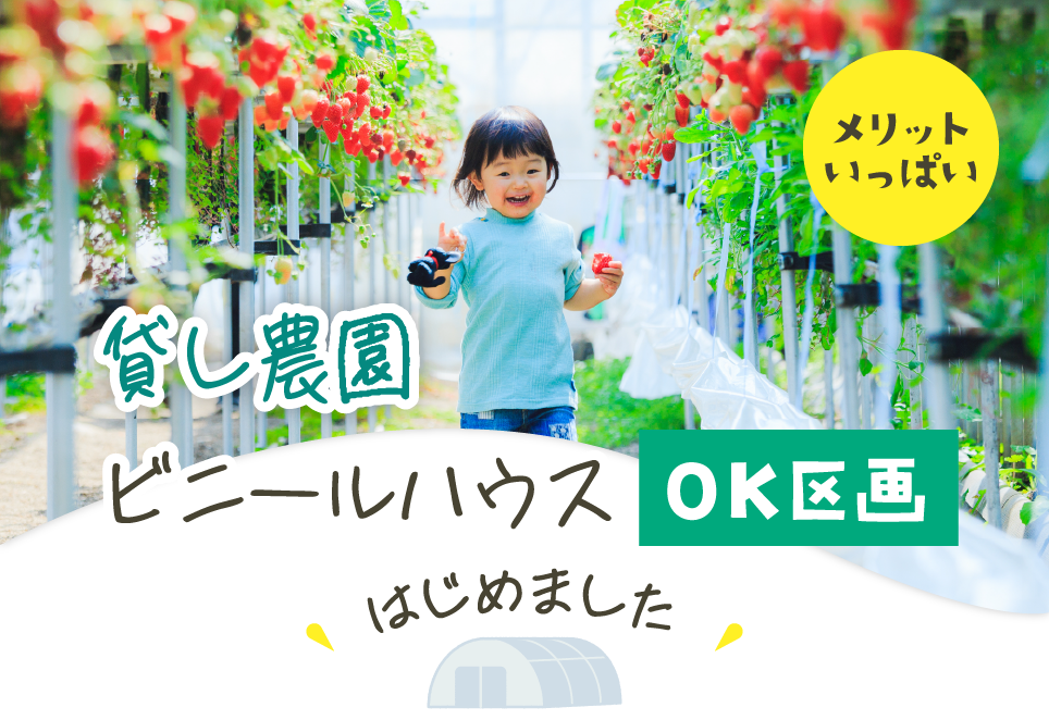 貸し農園　ビニールハウスOK区画 